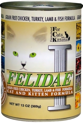 Felidae Grain-Free Cat and Kitten Canned Food, Chicken Turkey Lamb &amp; Fish, 13 oz, 12 Pack