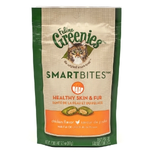 Feline Greenies SmartBites Healthy Skin & Fur Chicken Flavor, 2.1 oz | VetDepot.com