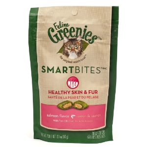 Feline Greenies SmartBites Healthy Skin & Fur Salmon Flavor, 2.1 oz | VetDepot.com