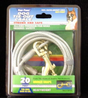 Four Paws Dog Tie-Out Cable, Heavy Weight, 20 ft