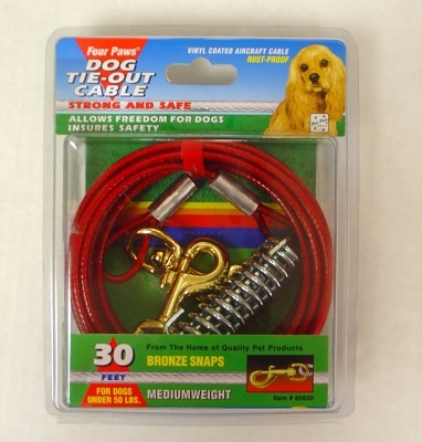 Four Paws Dog Tie-Out Cable, Medium Weight, 30 ft