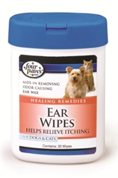 Four Paws Ear Wipes for Dogs & Cats, 30 ct