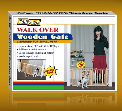 Four Paws Walk Over Wooden Gate, 30 in X 18 in