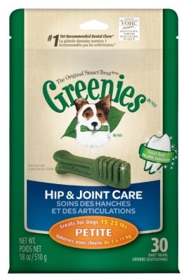 Greenies Hip &amp; Joint Care Treat Pack for Petite Dogs, 18 oz, 30 ct