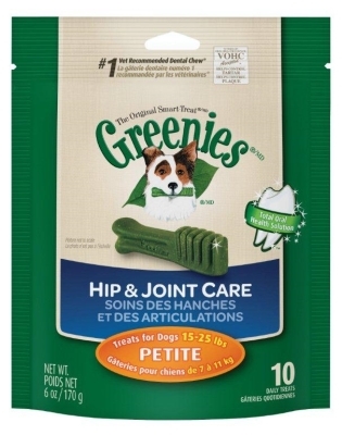 Greenies Hip &amp; Joint Care Treat Pack for Petite Dogs, 6 oz, 10 ct