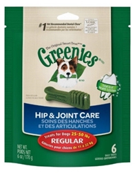 Greenies Hip & Joint Care Treat Pack for Regular Dogs, 6 oz, 6 ct