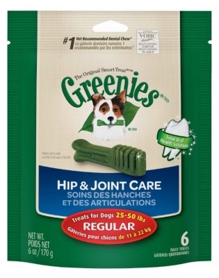 Greenies Hip &amp; Joint Care Treat Pack for Regular Dogs, 6 oz, 6 ct