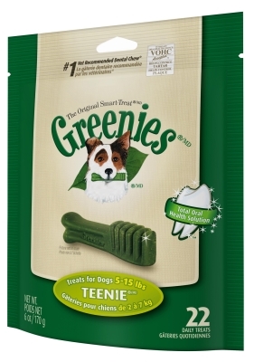 Greenies Mini Treat Pack for Teenie Dogs, 6 oz, 22 ct