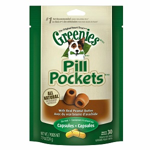 Greenies Pill Pockets, Peanut Butter, 30 Capsules - 6 Pack | VetDepot.com