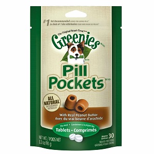 Greenies Pill Pockets, Peanut Butter, 30 Tablets - 6 Pack : VetDepot.com