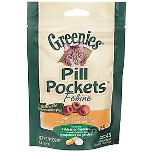 Greenies Pill Pockets for Cats Chicken Flavor, 45 Capsules or Tablets - 6 Pack