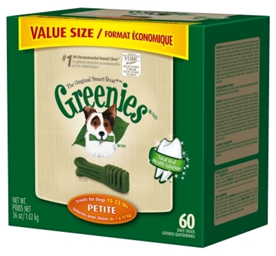 Greenies Value Tub Treat Pack for Petite Dogs, 36 oz, 60 ct