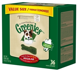 Greenies Value Tub Treat Pack for Regular Dogs, 36 oz, 36 ct