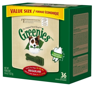 Greenies Value Tub Treat Pack for Regular Dogs, 36 oz, 36 ct