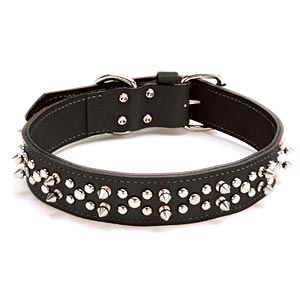 Harley Davidson Leather Spiked Dog Collar 22", Small