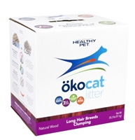 Healthy Pet Okocat Natural Wood Clumping Cat Litter for Long Hair Breeds, 20.2 lbs