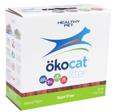 Healthy Pet Okocat Natural Wood Dust Free Clumping Cat Litter, 5.1 lbs