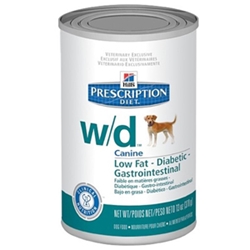 Hills Prescription Diet w/d Canine Low-Fat Glucose Management Gastrointestinal Canned Food, 12 x 13 oz