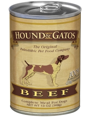 Hound &amp; Gatos Beef Recipe for Dogs, 13 oz - 12 Pack
