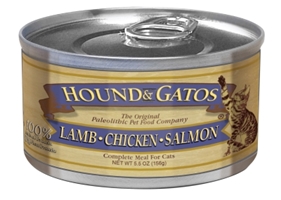 Hound & Gatos Lamb, Chicken, and Salmon Recipe for Cats, 5.5 oz - 24 Pack 