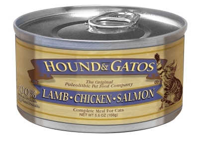 Hound &amp; Gatos Lamb, Chicken, and Salmon Recipe for Cats, 5.5 oz - 24 Pack 
