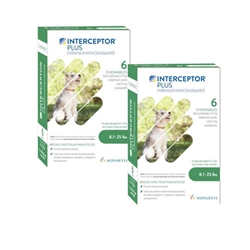 Interceptor Plus for Dogs 8.1-25 lbs Green, 12 Pack 