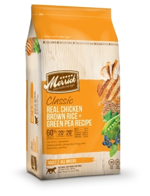 Merrick Classic Real Chicken with Brown Rice &amp; Green Pea Dry Dog Food Recipe, 30 lbs
