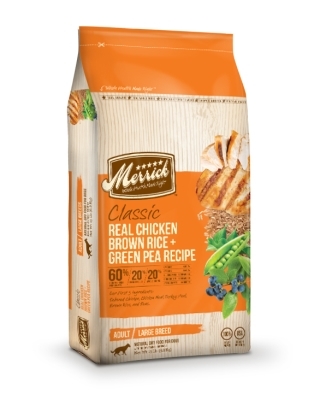 Merrick Classic Real Chicken with Brown Rice &amp; Green Pea Large Breed Dry Dog Food Recipe, 15 lbs