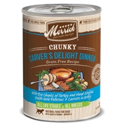 Merrick Grain-Free Chunky Carvers Delight Dinner Canned Dog Food, 12.7 oz, 12 Pack 