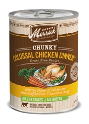 Merrick Grain-Free Chunky Colossal Chicken Dinner Canned Dog Food, 12.7 oz, 12 Pack