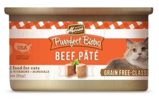 Merrick Grain-Free Purrfect Bistro Beef Pate Canned Cat Food, 3 oz, 24 Pack