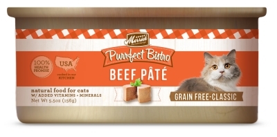 Merrick Grain-Free Purrfect Bistro Beef Pate Canned Cat Food, 5.5 oz, 24 Pack