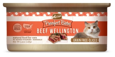 Merrick Grain-Free Purrfect Bistro Beef Wellington Canned Cat Food, 5.5 oz, 24 Pack