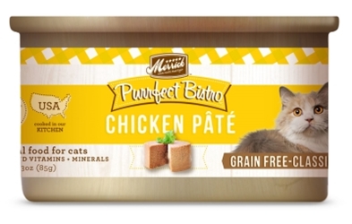 Merrick Grain-Free Purrfect Bistro Chicken Pate Canned Cat Food, 3 oz, 24 Pack