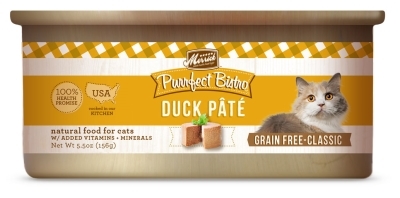 Merrick Grain-Free Purrfect Bistro Duck Pate Canned Cat Food, 5.5 oz, 24 Pack