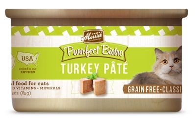 Merrick Grain-Free Purrfect Bistro Turkey Pate Canned Cat Food, 3 oz, 24 Pack
