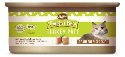 Merrick Grain-Free Purrfect Bistro Turkey Pate Canned Cat Food, 5.5 oz, 24 Pack