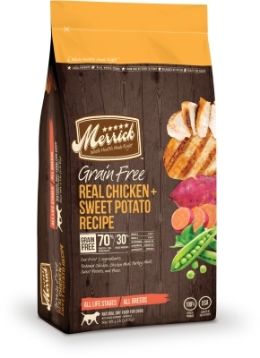 Merrick Grain-Free Real Chicken &amp; Sweet Potato Dry Dog Food Recipe, 4 lbs