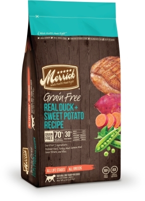 Merrick Grain-Free Real Duck &amp; Sweet Potato Dry Dog Food Recipe, 4 lbs