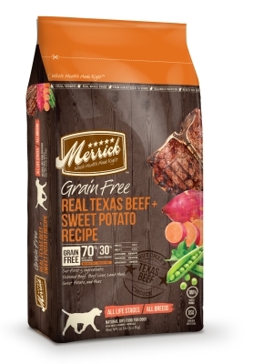 Merrick Grain-Free Real Texas Beef &amp; Sweet Potato Dry Dog Food Recipe, 12 lbs