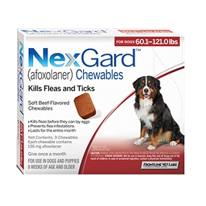 Nexgard for Dogs 60.1 - 121.0 lbs, 3 Month Supply