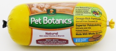 Pet Botanics Whole Grain Beef & Bacon Recipe Food Roll, 2 lbs