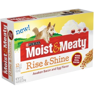 Purina Moist & Meaty Dog Food Bacon & Egg, 72 oz - 6 Pack