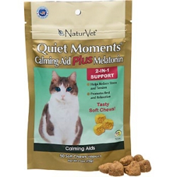 Quiet Moments Calming Aid Plus Melatonin for Cats, 50 Soft Chews