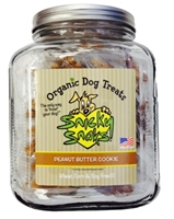Snicky Snaks Organic Dog Treat Jar, Peanut Butter Cookie, 16 oz
