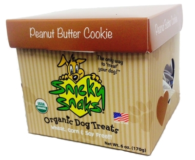 Snicky Snaks Organic Dog Treats, Peanut Butter Cookies, Small, 6 oz
