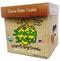 Snicky Snaks Organic Dog Treats, Peanut Butter Cookies, Small, 8 oz