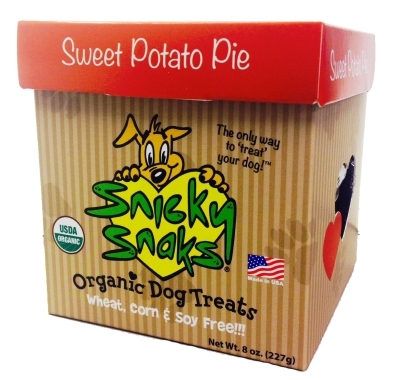 Snicky Snaks Organic Dog Treats, Sweet Potato Pie, 8 oz