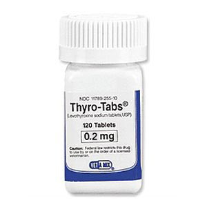 Thyro-Tabs for Dogs 0.2 mg, 120 Caplets (levothyroxine)