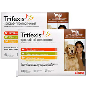 Trifexis for Dogs 60.1-120 lbs, 12 Chewable Tablets (Brown)